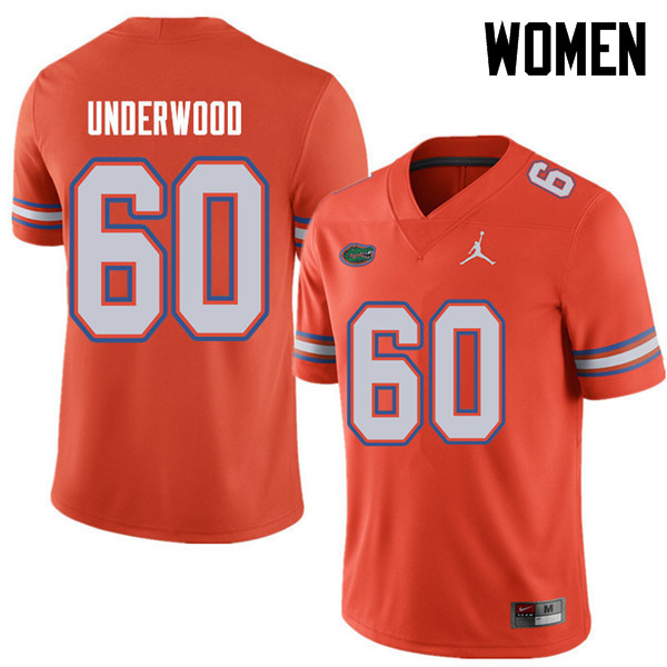 Jordan Brand Women #60 Houston Underwood Florida Gators College Football Jerseys Sale-Orange